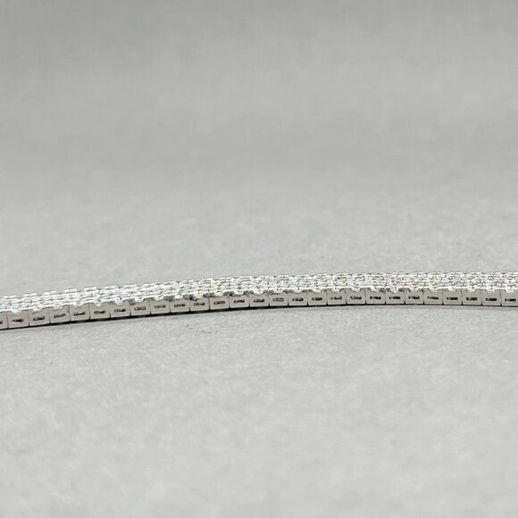 Sterling Silver and Cz 3-Row Tennis Bracelet - Picture 6 of 14